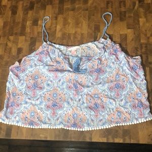Victoria’s Secret Blue and Peach Crop Top